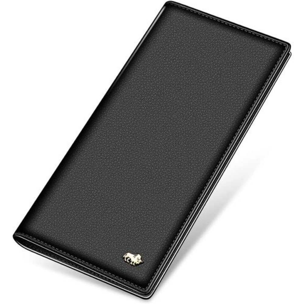RFID Bifold Wallets Slim Credit Card Wallet Real Leather  Long Wallet for Men